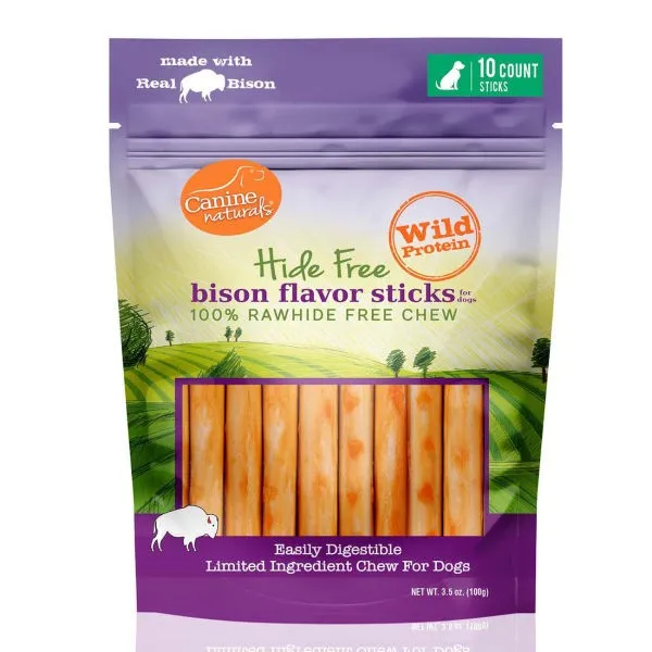 3.5oz Canine Naturals Bison 5 Stick 10Pk - Items on Sale Now